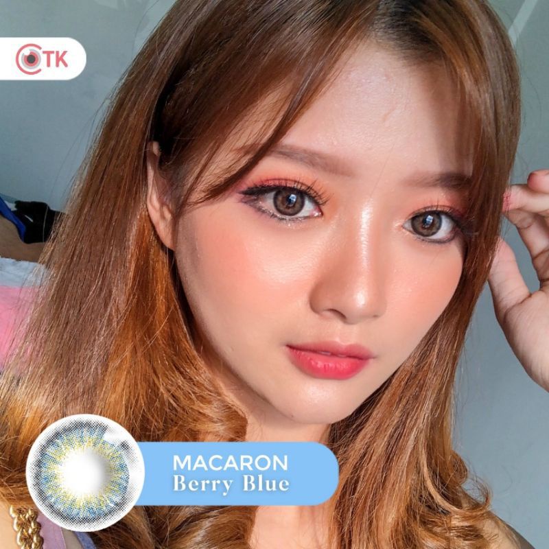 SOFTLENS MACARON / MINUS (-3.25 s/d -6.00) BY CTK 14.5MM / FREE LENSCASE /GREY BROWN BLUE / Softlen Soflens Soflen