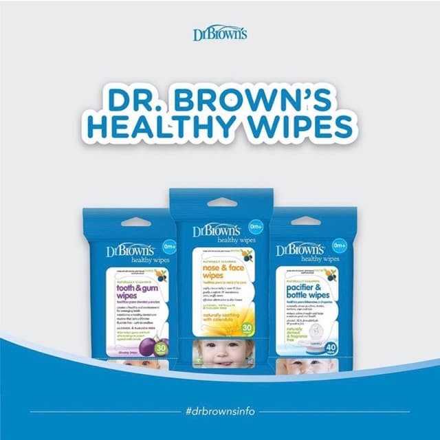 Dr Brown's Tooth and Gum Wipes / Tisu Bayi / Dr Brown&quot;s Healthy Wipes