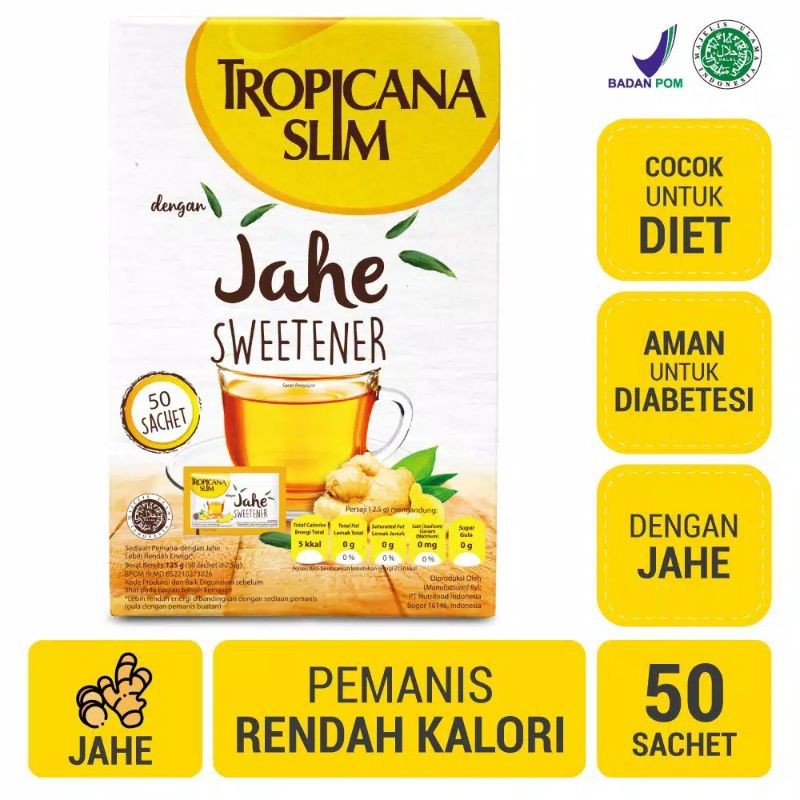 

Tropicana Slim Sweetener Jahe 50 sch - Pemanis untuk Bantu Batasi Gula