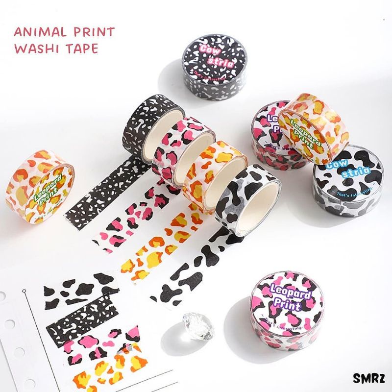 

Animal Print Mixed Washi Tape - Selotip Tema Hewan / Solatip Aesthetic / Selotip Lucu