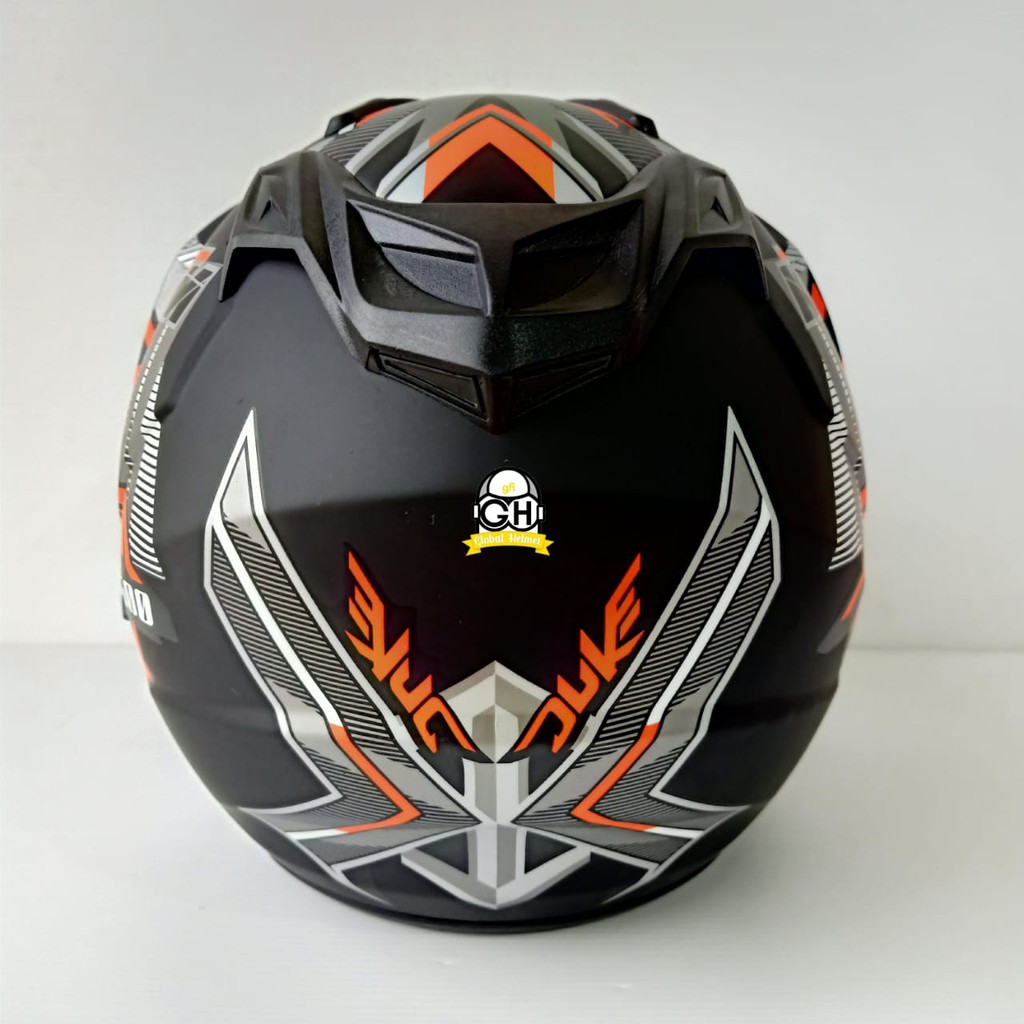 HELM DUA KACA MURAH HELM DOUBLE VISOR MURAH HELM DEWASA MURAH DUKE ORANGE