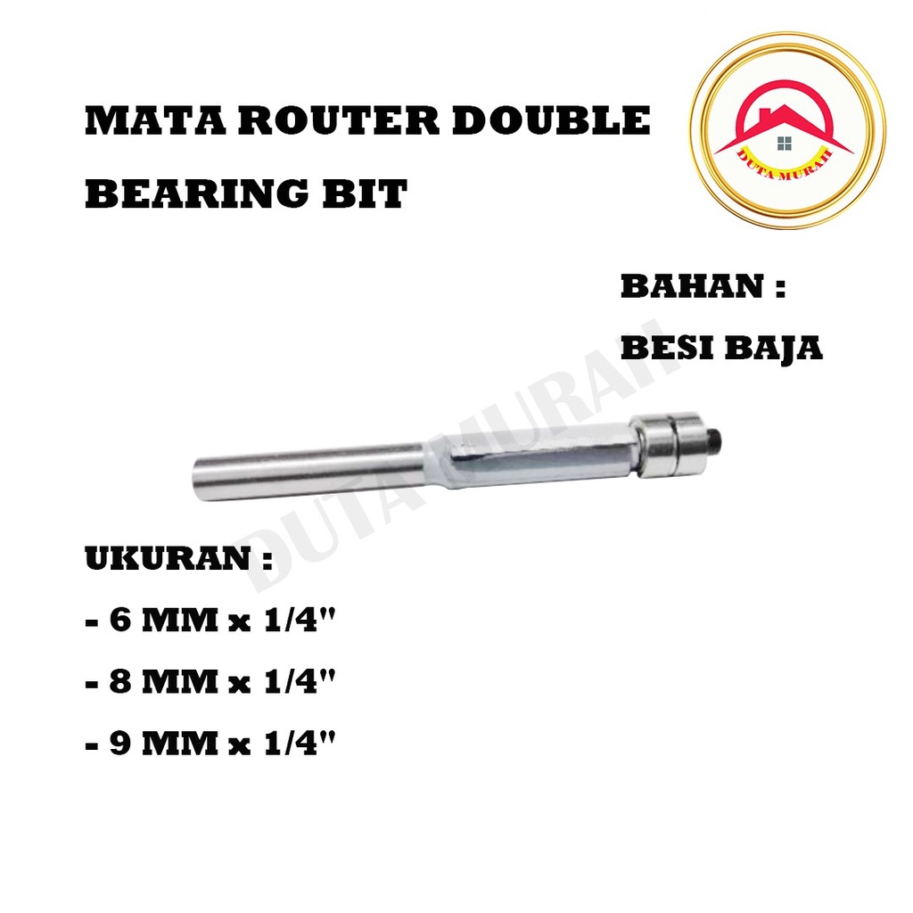 Mata Router Double Bearing Bit 6MM / 8MM / 9MM x 1/4&quot;