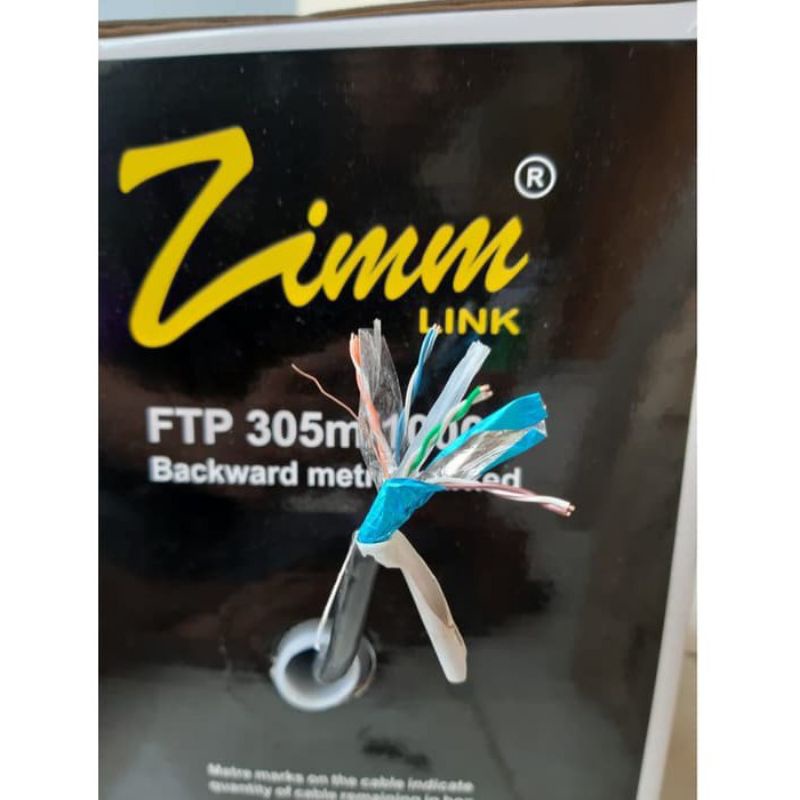 Kabel Lan FTP Cat 5e CCA Outdoor Zimmlink Ecer Per Meter SIAP PAKAI