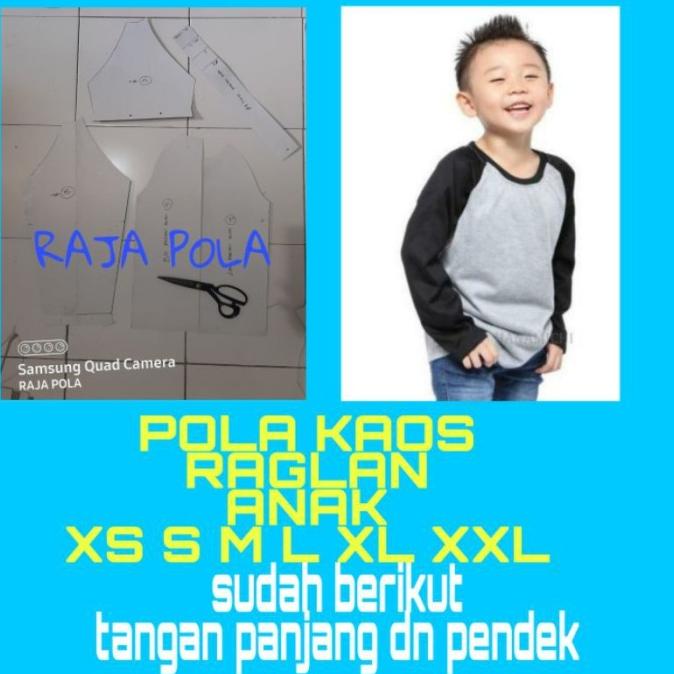 NEW PRODUK POLA KAOS RAGLAN ANAK KERTAS SAMSON 