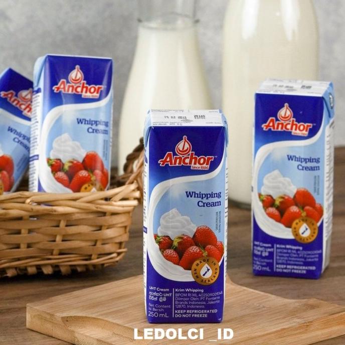 

ANCHOR WHIPPING CREAM WHIP CREAM WHIPPED CREAM UKURAN KECIL 250 ML TERLENGKAP Kode 1445