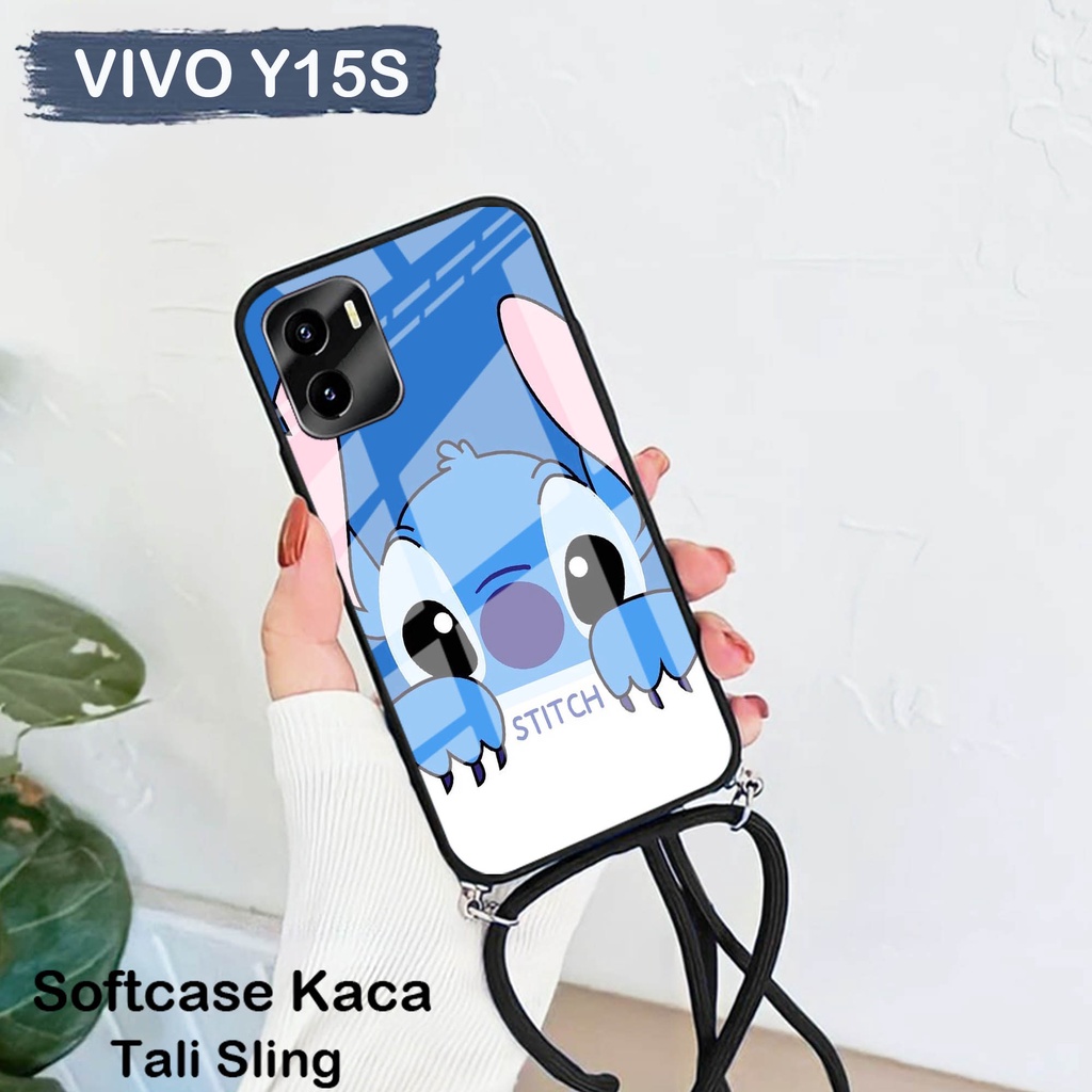 [A09] Softcase Glass Kaca Tali Sling Vivo Y15S /Casing Handphone Vivo Y15S / Case Hp Vivo Y15S