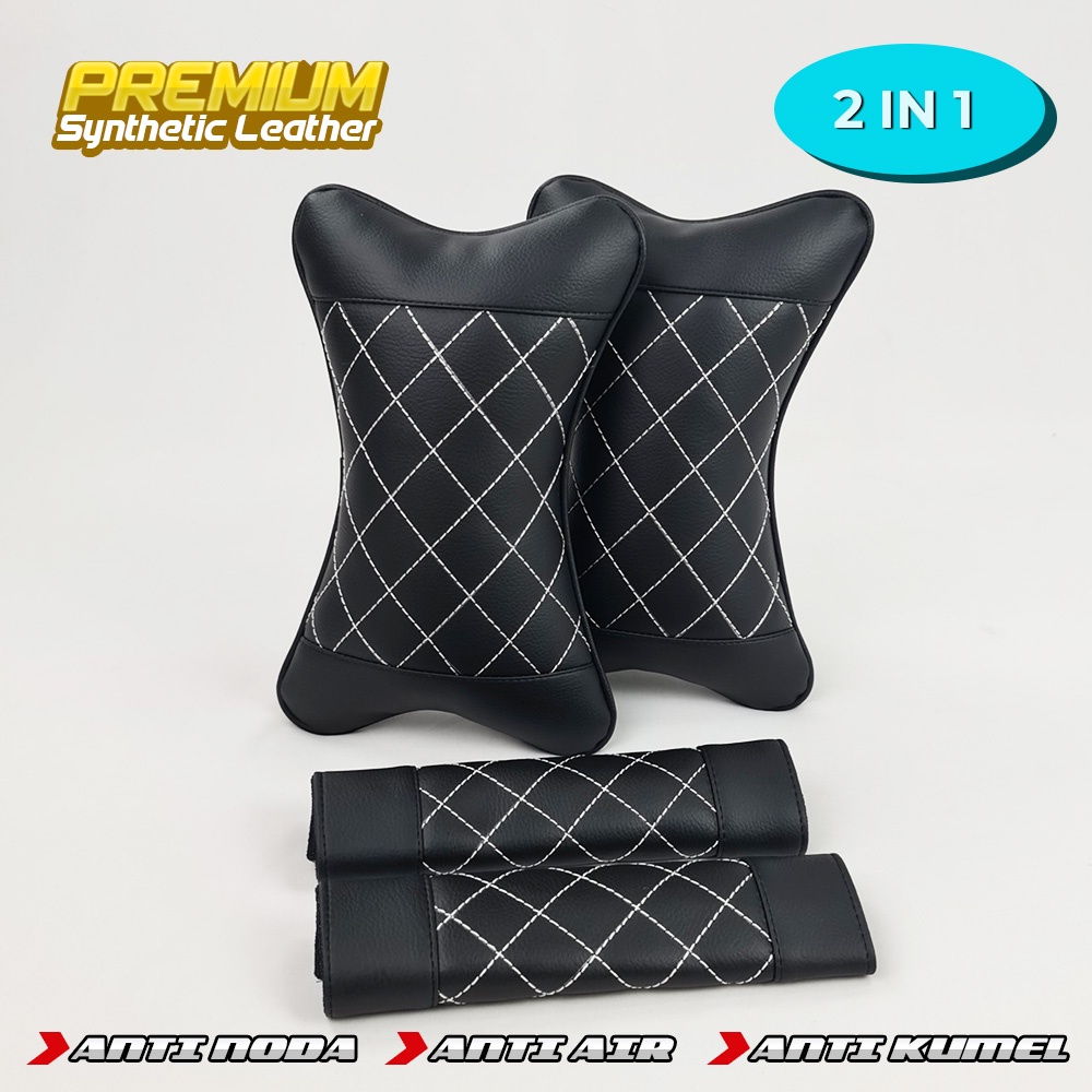 Bantal Mobil / Bantal Jok Mobil / Kulit Sintetis Anti Kumel Motif Wajik