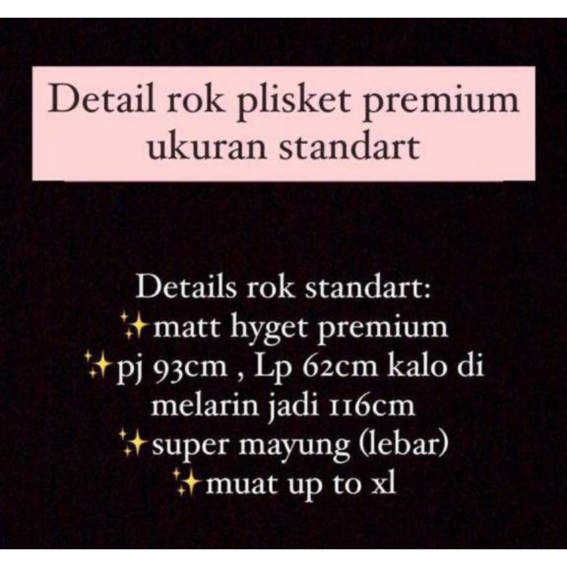 ROK PLISKET PREMIUM UK. STANDAR &amp; JUMBO