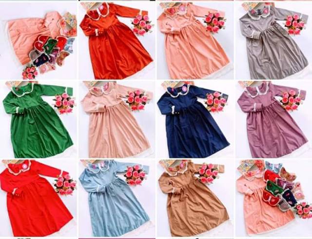 Gamis anak perempuan katun Ima flowkids 4y orange
