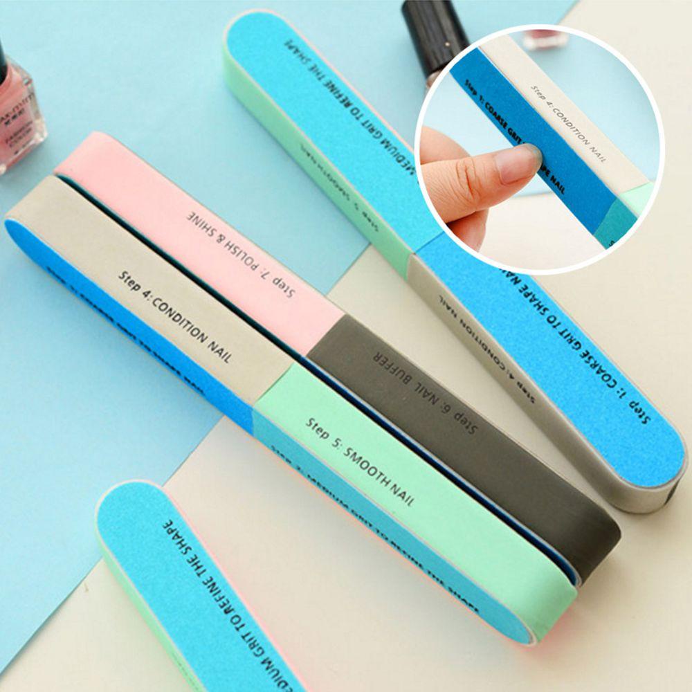 Rebuy Kikir Kuku Portable Warna Acak Beauty Strips Nail Sanding Sponge Perawatan Kuku Colorful Nail Buffer