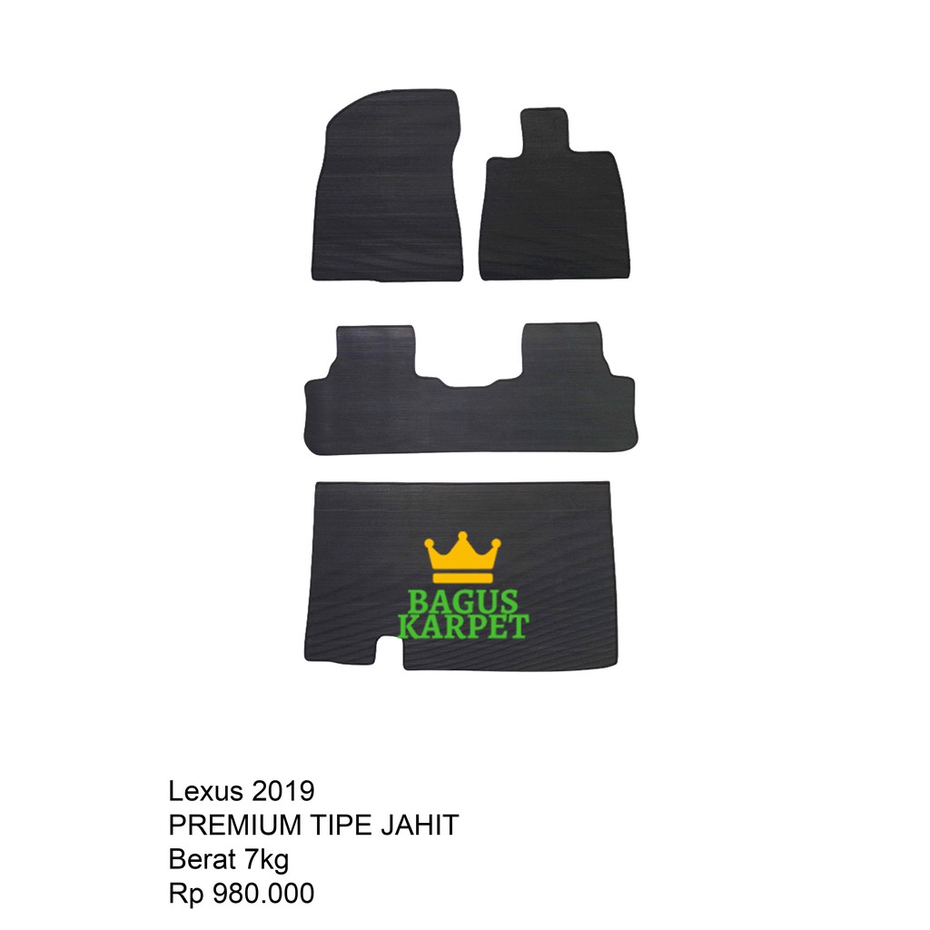 BagusKarpet - Karpet Karet Mobil Toyota Lexus RX 300 2019 Black Premium Tipe Jahit