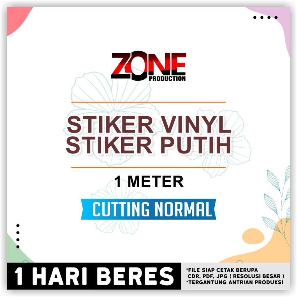 

CETAK LABEL STIKER / CUTTING NORMAL / STICKER VINYL / 1METER