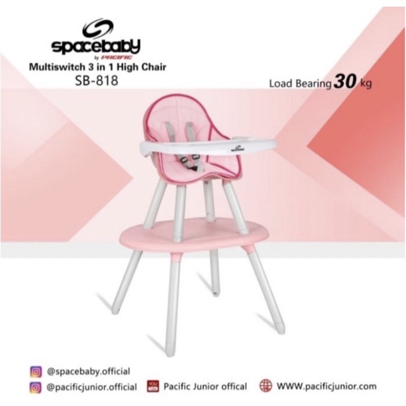 Multi Switch 3 in 1 High Chair Spacebaby Sb-818