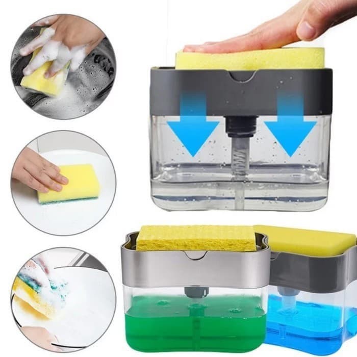 Dispenser Tempat Sabun Cuci Piring - Soap Pump Sponge Caddy