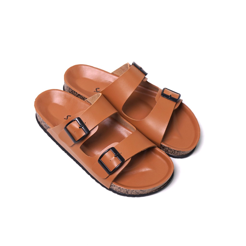 Sarasara JINNY Sandal Birken Sandal Slide Casual Fashion Wanita Kekinian Trendy Terbaru-brown