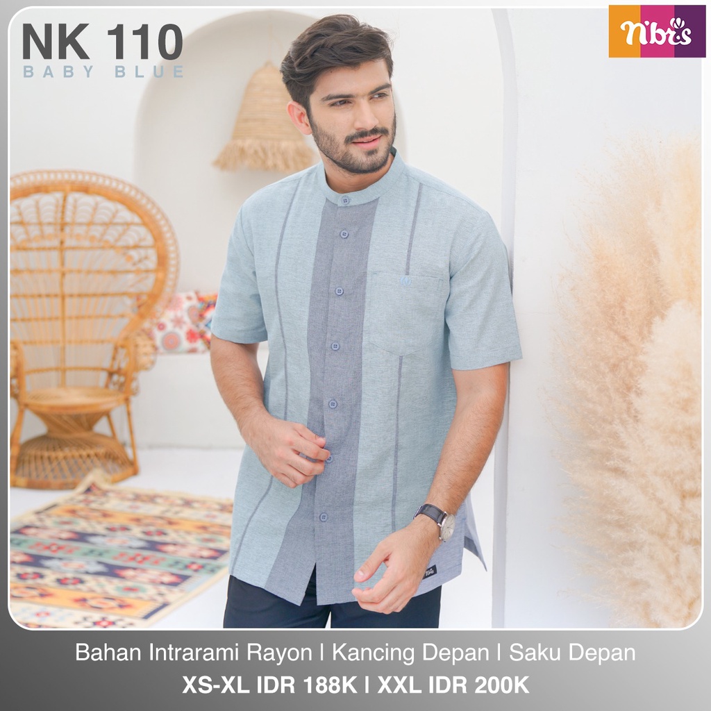 Nibras Koko Pria NK 110 Bahan Intrarami Rayon atasan Pria Casual Outfit Modern