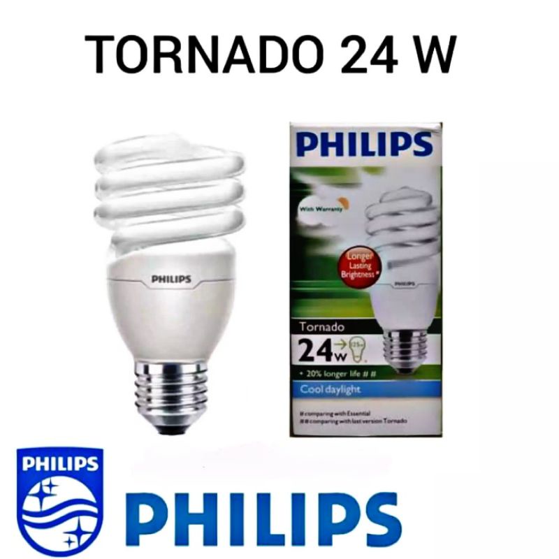 Lampu Philips tornado 24 Watt Spiral 24w Lampu Philips Tornado Spiral 24 watt