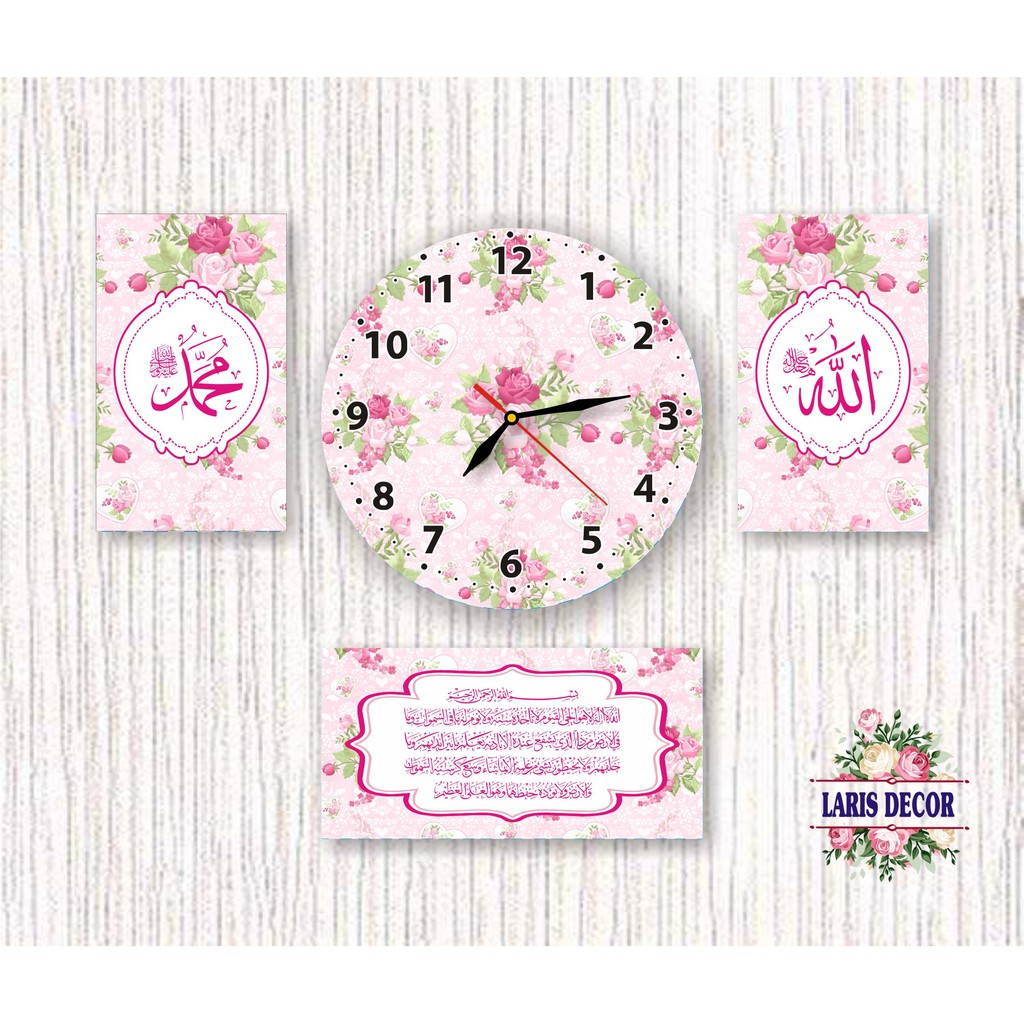 1 PAKET Jam dinding Shabby PINK