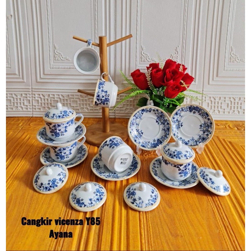 Cangkir Vicenza Motif Ayana,Melati,Mawar