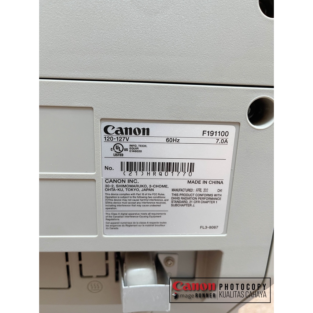 Mesin Fotokopi Canon IRA 4025 110Volt Ex Amerika Grade A