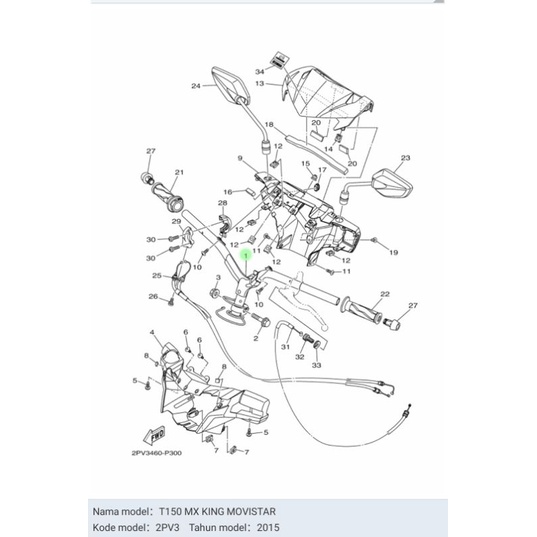 STANG STIR SETIR MX KING ASLI ORI YAMAHA 2PV F6110 00