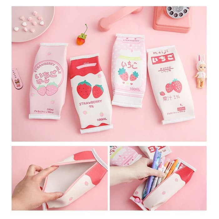 

Murah TP0071 Tempat Pensil Japanese Strawberry Milk / Tempat Kosmetik - S Milk Satu