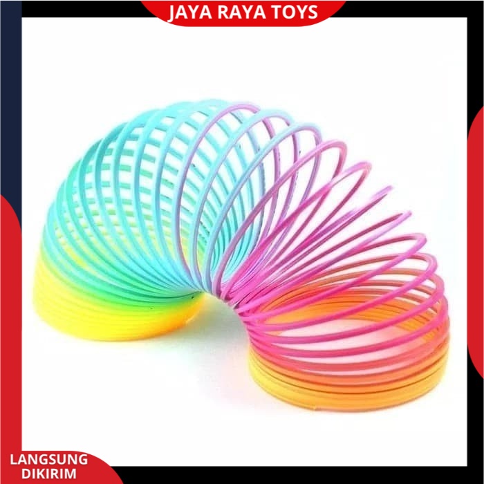Mainan Anak Terbaru Magic Spring Rainbow Pelangi Diameter 5,5 Mainan Spiral Pelangi Plastik Berkualitas