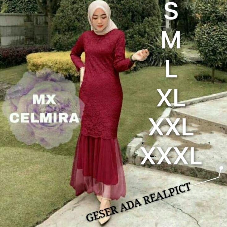 ❇ MX CELMIRA BRUKAT DUYUNG/ MAXI DUYUNG BRUKAT/ M L XL XXL XXXL ✈