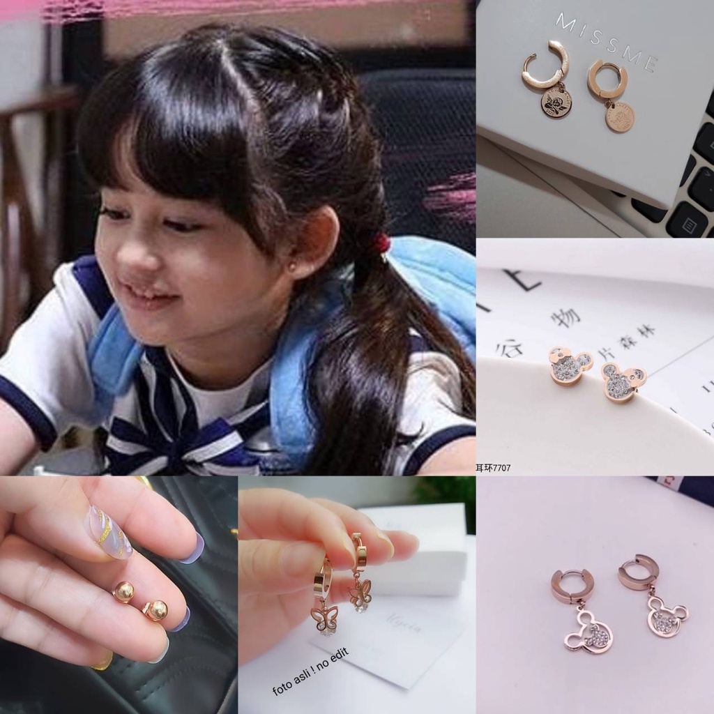 Anting anak titanium anti karat