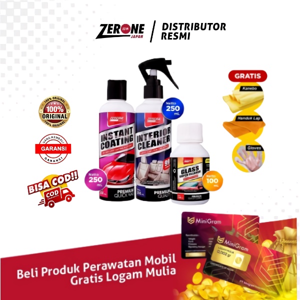 Coating Mobil Paket Zerone Japan Glass Super Cleaner / Interior Cleaner / Semi Nano Coating Compound