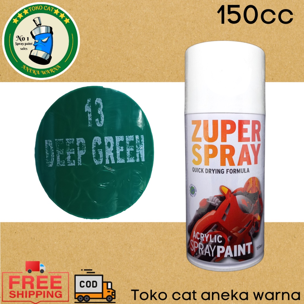 cat semprot 150cc deep green hijau tua zuper spray produk dari rj london spray paint pilox pilok