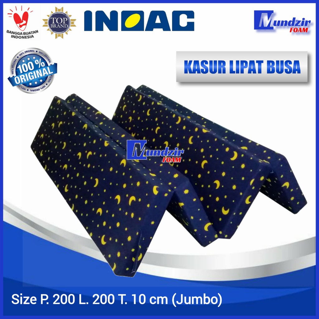 INOAC Kasur Busa Lantai Lipat 200x200x10 Jumbo Tebal 10 cm Cover Resleting