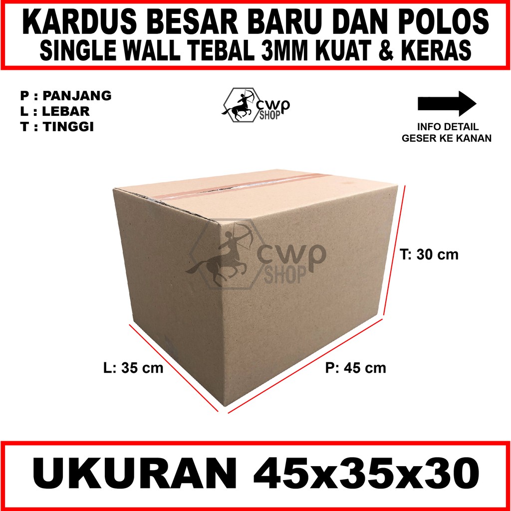 

Kardus Box Besar Polos Uk 45X35X30cm
