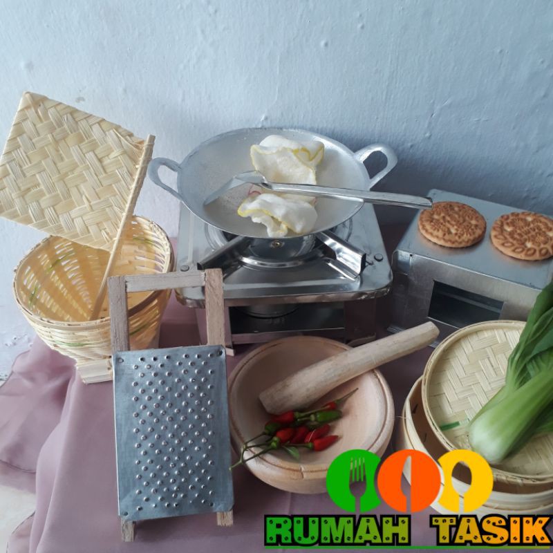 [Promo] Set Mainan Masak Masakan Anak Tradisional Paket Kompor Spertus Ulekan Dan Parut