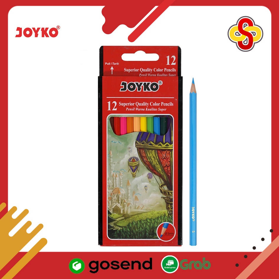 

Pensil Warna Joyko Superior Quality Hexagonal Grip CP-100 - 12 Warna