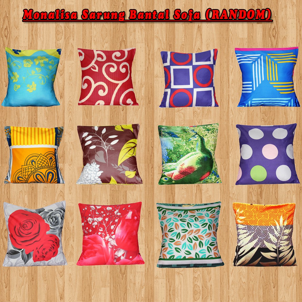 AT Monalisa Disperse Sarung Bantal Sofa Uk 40x40 - motif RANDOM