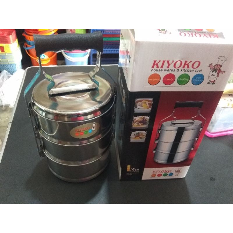 rantang stainless susun 3 merek kiyoko