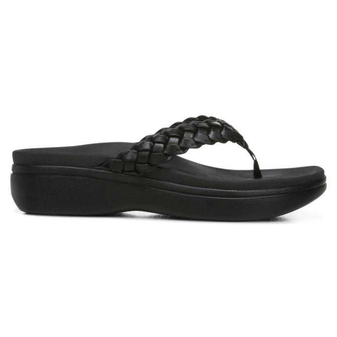 Vionic Kenji Black Sandal Wanita