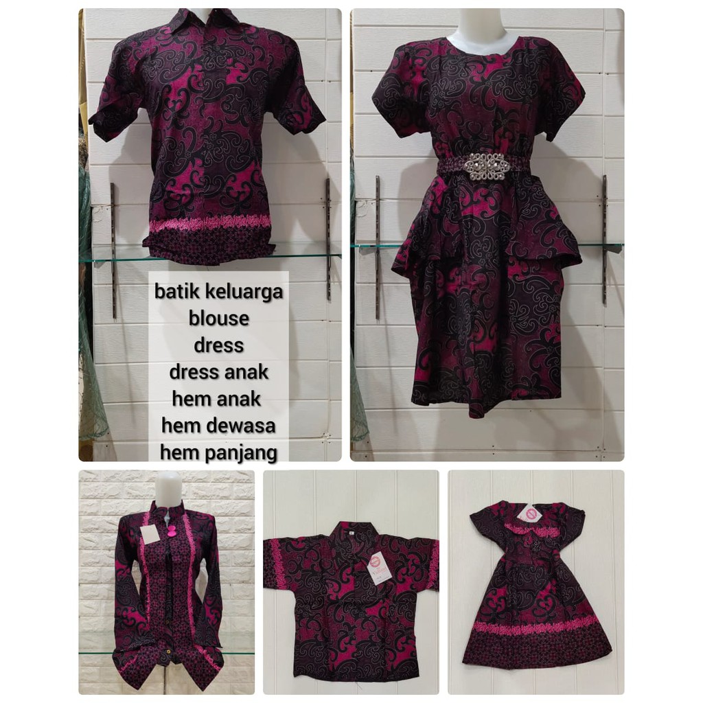 BATIK COUPLE KELUARGA MOTIF CUMI PINK FANTA