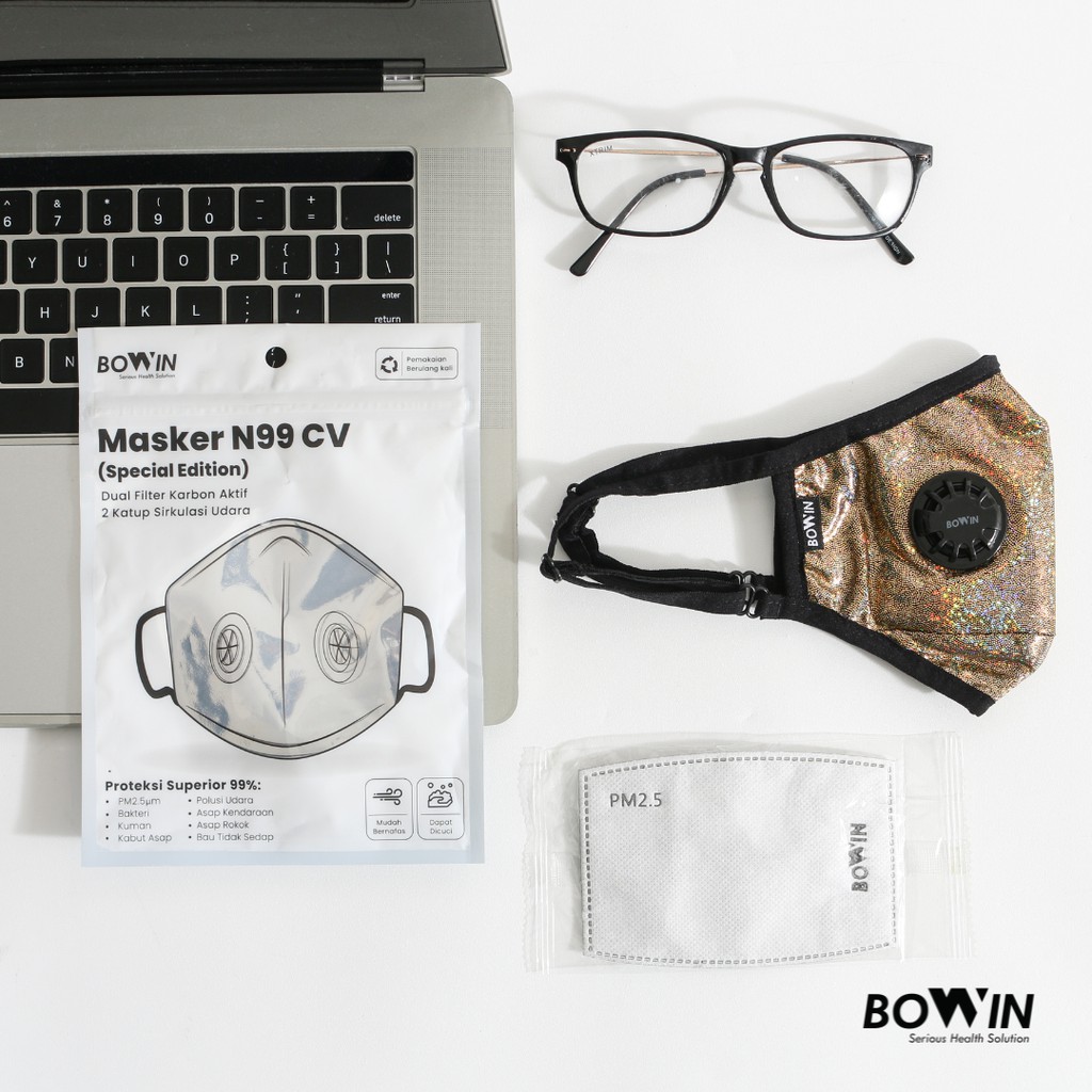 Bowin Masker N99CV - SPECIAL EDITION (Masker Kain / Masker Filter)