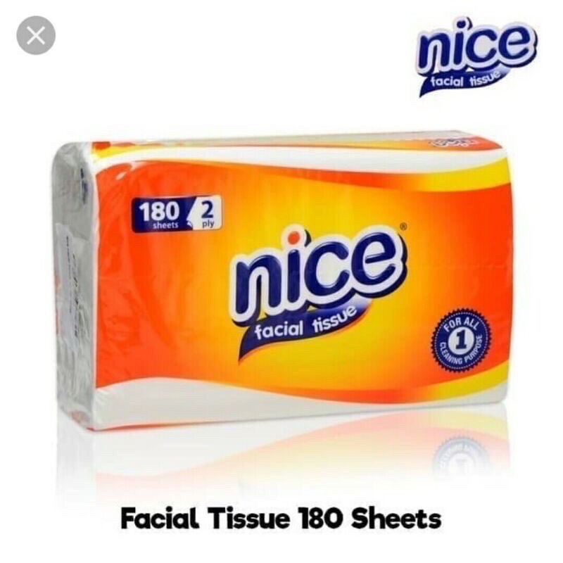 (SUN) [PROMO BUNDLING] NICE Tissue Facial 180s x 5pcs ( Berat Kurang Lebih 900gram ) Tisu NICE 180 Sheets 2ply