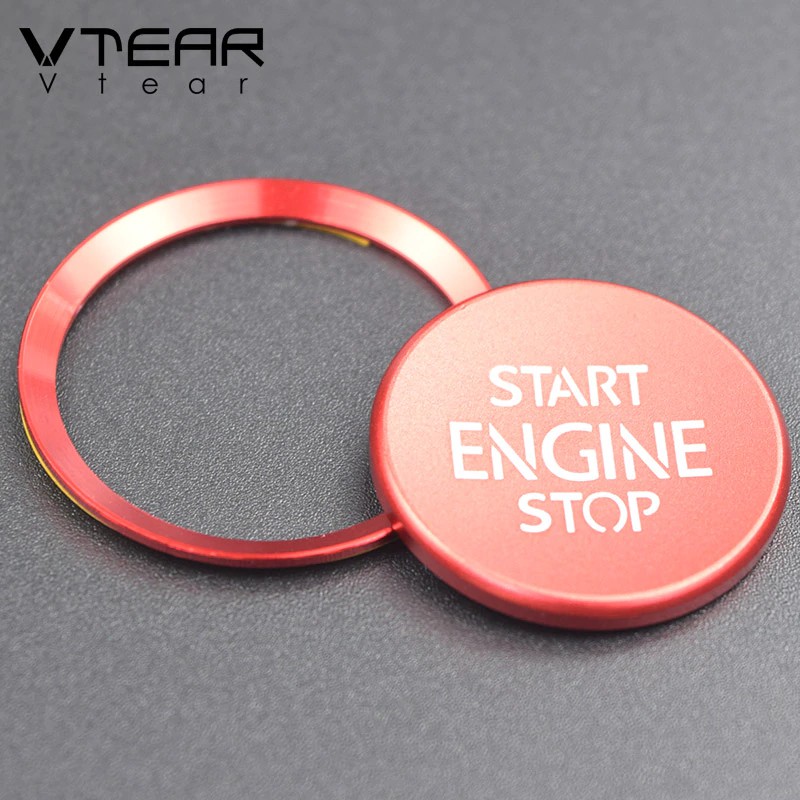 Vtear For VW Tiguan mk2 Interior Accessories Aluminum Alloy Car Engine Start Stop Button Ring