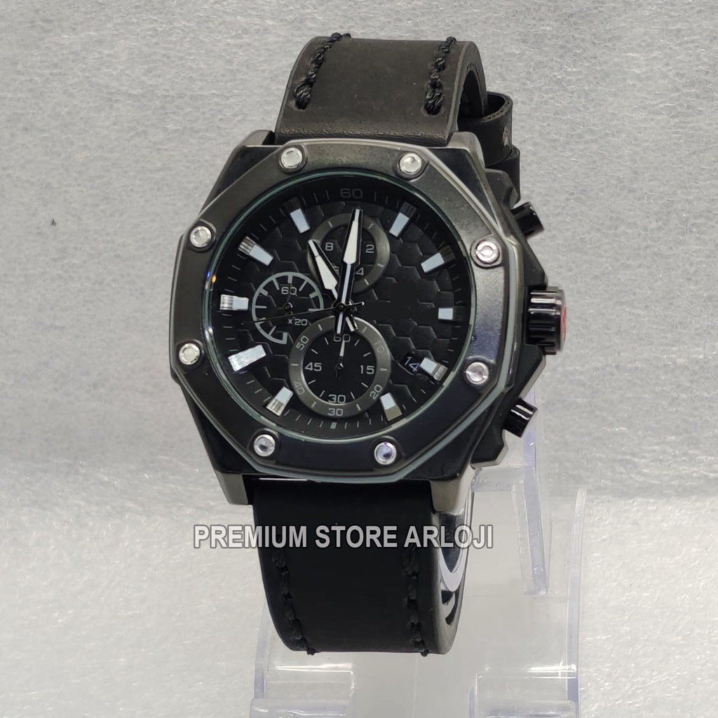 Grosiran Jam Tangan Pria Psa O9-45190 Analog Tali Kulit Tanggal Chrono Aktif Original Garansi 6 Bulan Free Baterai Cadangan (COD)