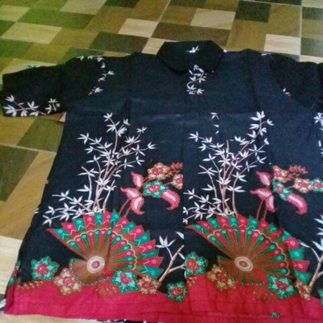 Warung Batik Hrb026 Kenongo Kemeja Tosca Pendek Pekalongan Padi M L Xl Sogan Halus Kemeja Batik