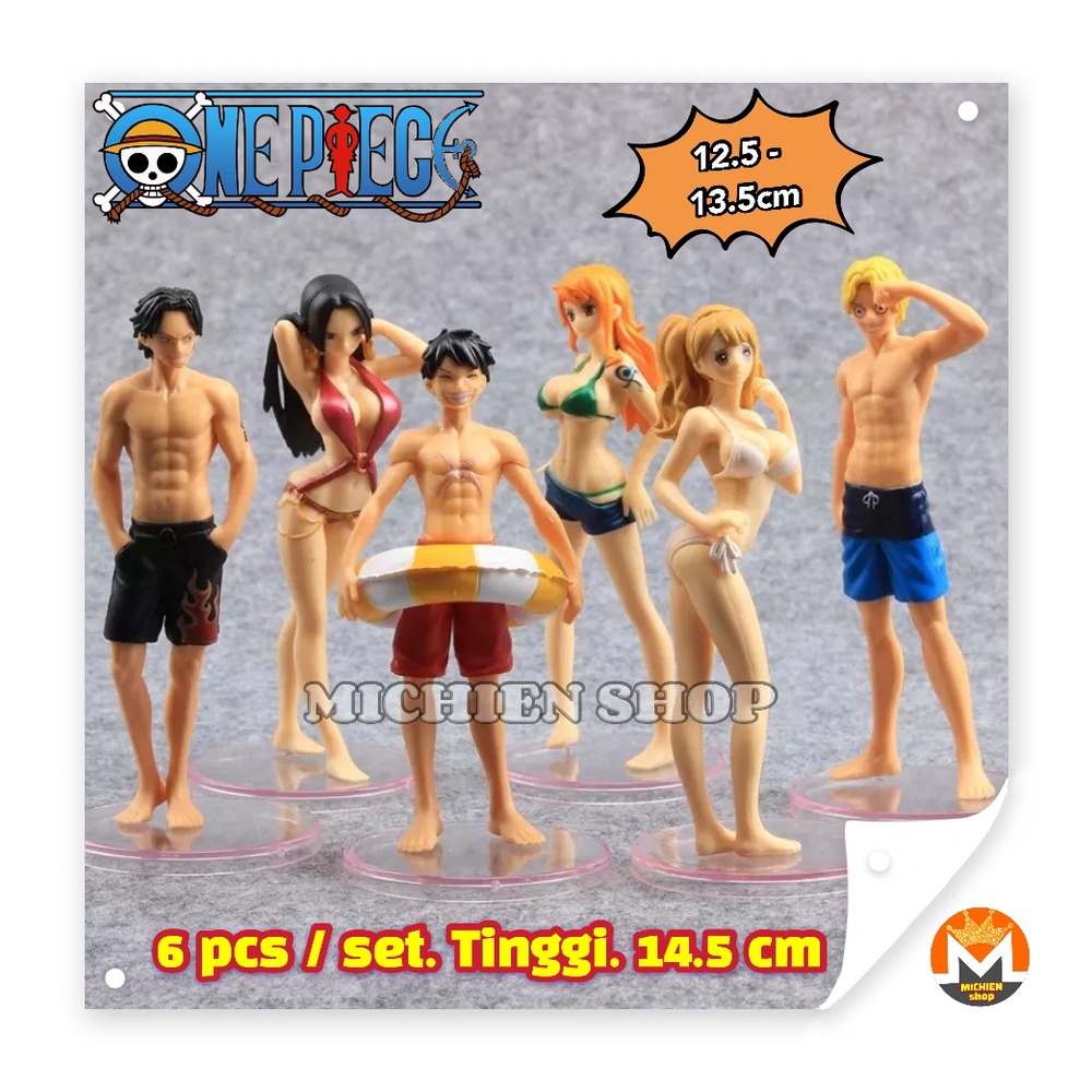 Action Figure Anime One Piece SwimSuit Luffy Sabo Ace Nami