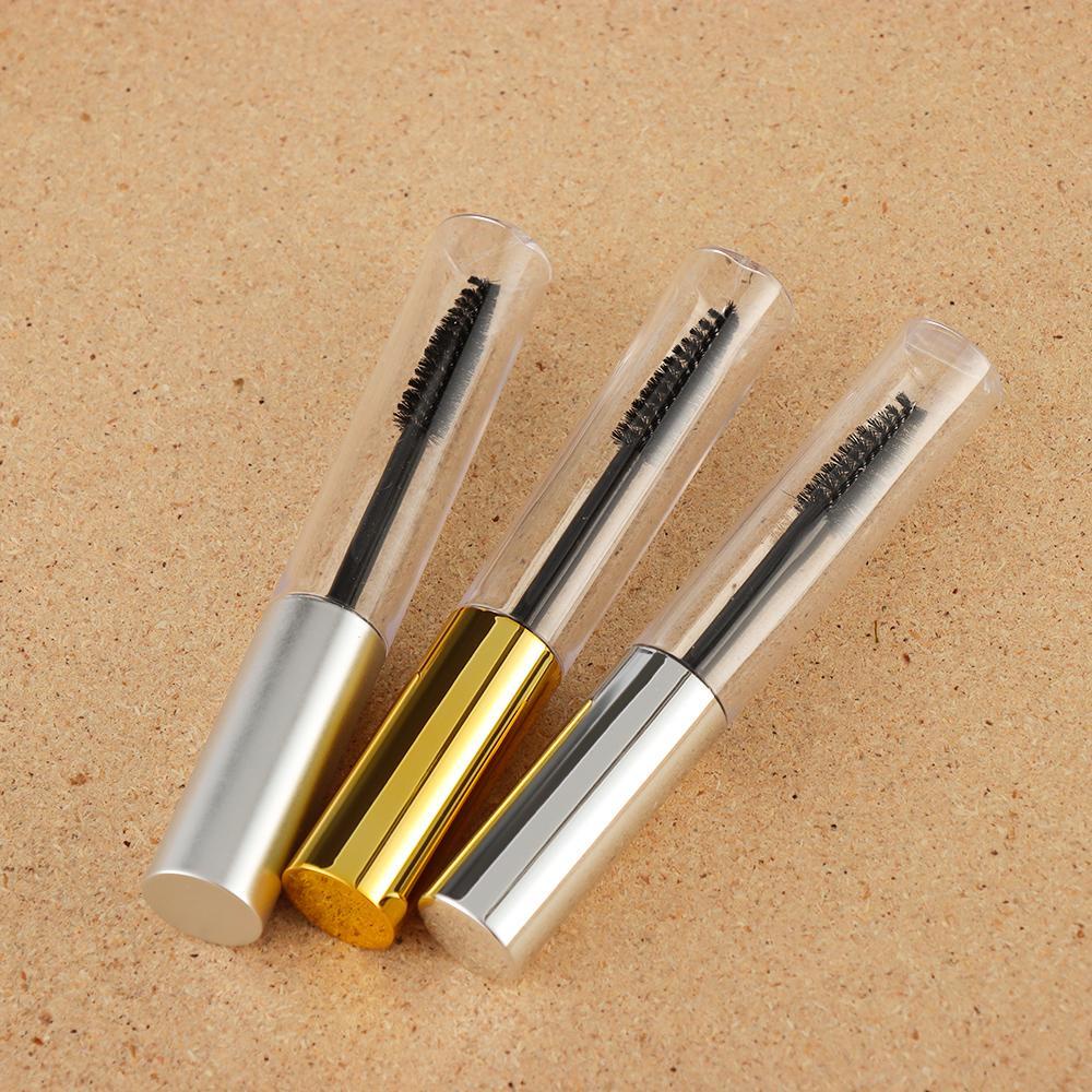 R-FLOWER 2/5 Pcs Tabung Maskara Dengan Kuas Ukuran Travel Portabel DIY Botol Isi Ulang Kosmetik