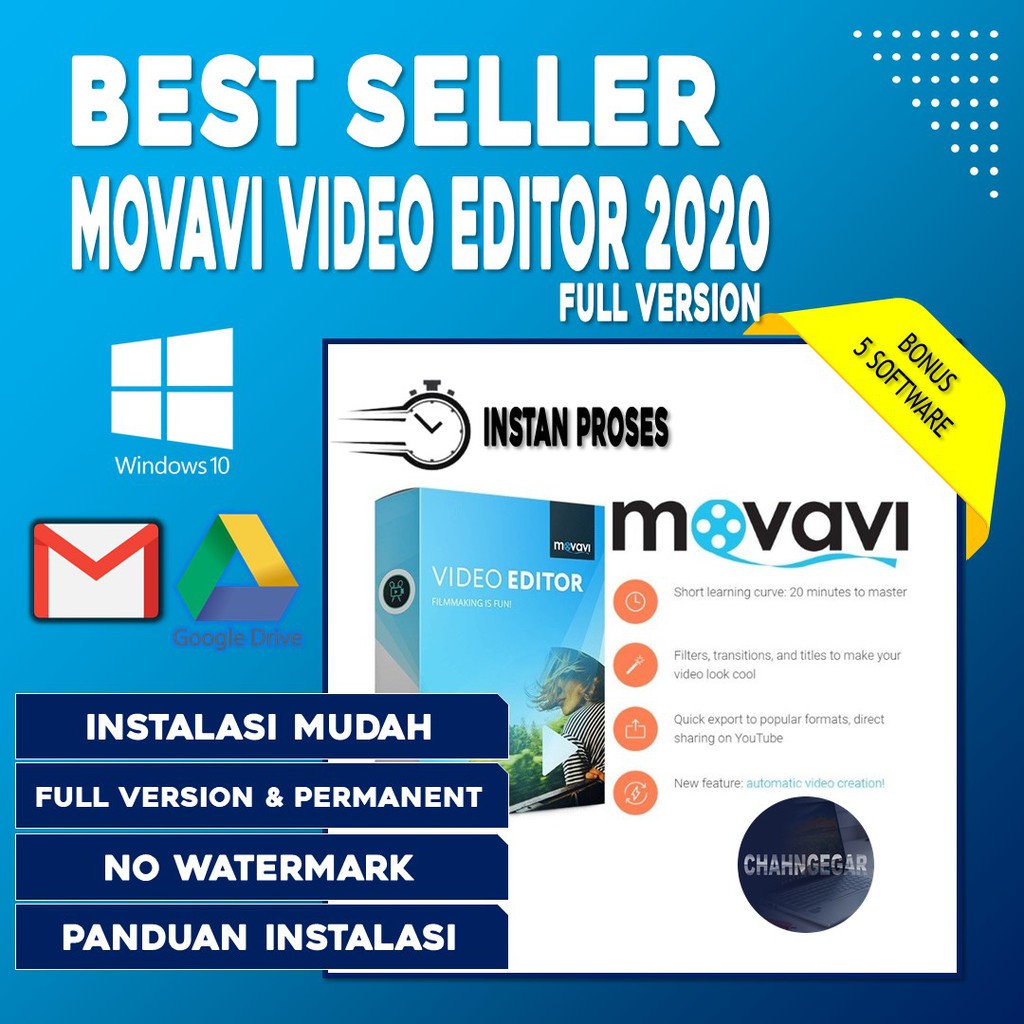 MOVAVI VIDEO EDITOR 2020 Pro Lisensi Lifetime | Software Editing Video