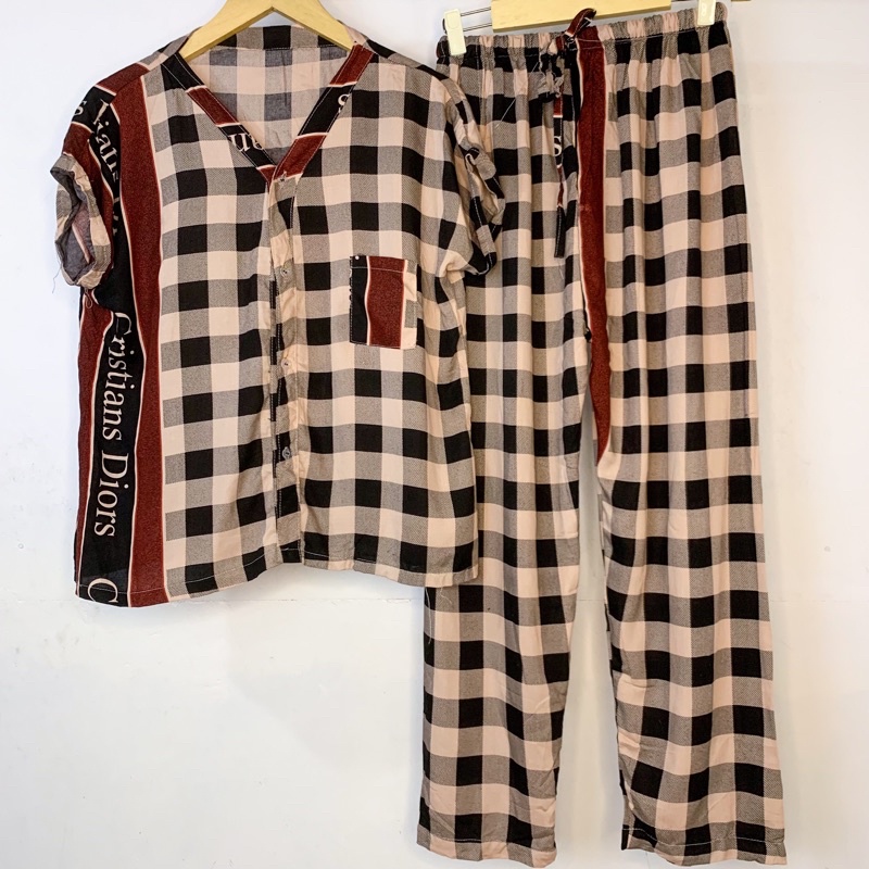 PIYAMA VNECK / PIYAMA KANCING HITS PIYAMA KANCING BUSUI / PIYAMA RAYON / HOMEWEAR-NC 10