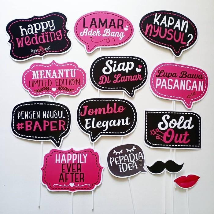 Property Black Pink Wedding Fun Props Property Photobooth Aksesoris Dekorasi
