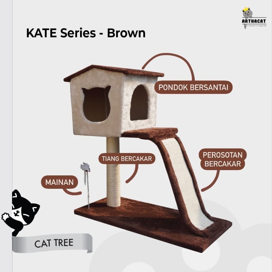 Cat Tree Kate Brown - Rumah Kucing Arthacat